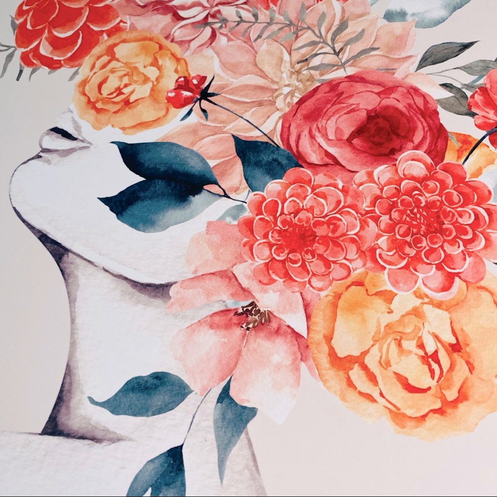 Abstract Floral Woman Wall Art Print Unframed - Picture 12 of 16